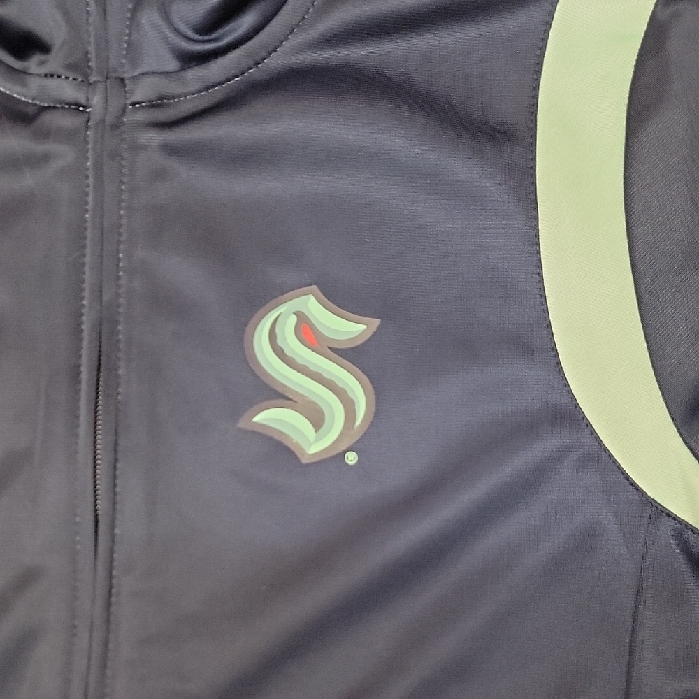 Seattle Kraken Size LARGE NHL Women's Track Jacket by G III In Blue & Teal - Picture 4 of 13